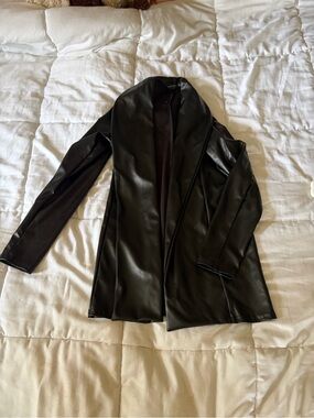 Pretty little thing black leather blazer
